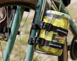 Jar of pickles strapped to a Marin Four Corners.