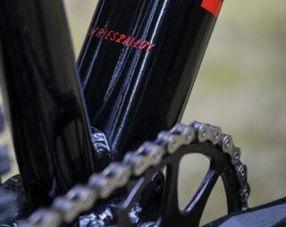 Detail image of the San Quentin 3, highlighting the crankset and ISCG 05 tabs