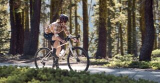 Gestalt XR rider on a fire road, Sierra Mountains, CA.