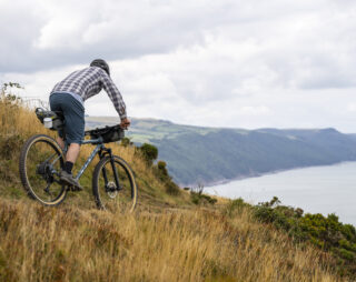 Pine Mountain rider on trail, Wales UK.